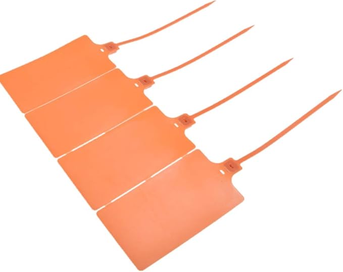 Plastic Seals Shipping Tags Logistics Use Big Sign Tie Large Label Tie, 255mm Total Length, Package of 100pcs (Orange)