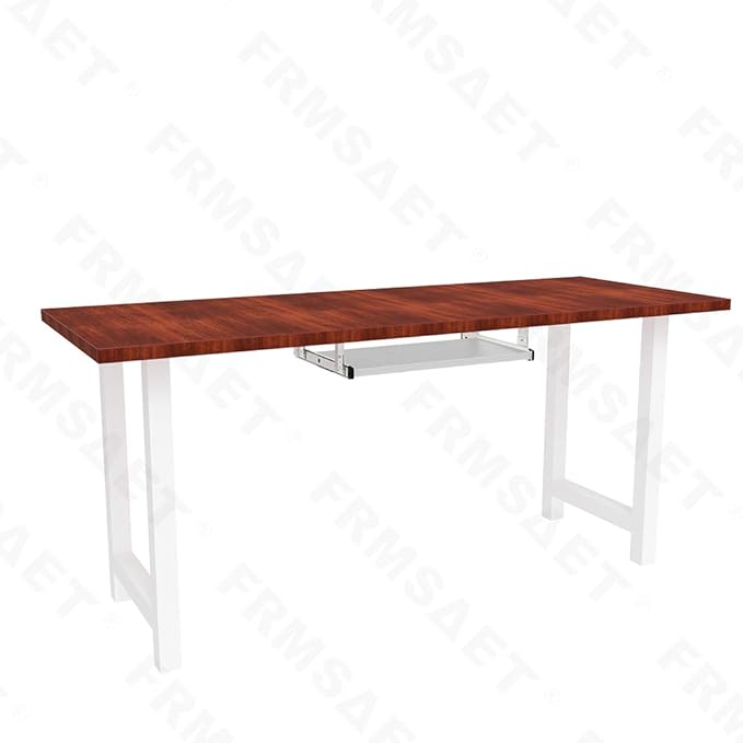 FRMSAET Furniture Accessories Office Product Suits Hardware 20/24/30 inches Keyboard Drawer Tray Wood Holder Under Desk Adjustable Height Platform. (20 inches, White)