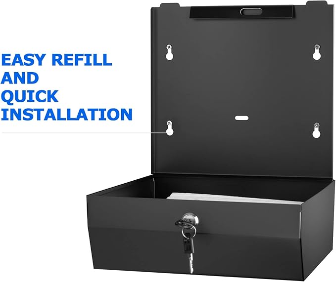 Paper Towel Dispenser Wall Mount Commercial, C Fold Multifold Hand Paper Towel Dispenser, Stainless Steel Tissue Holder (Matte Black)