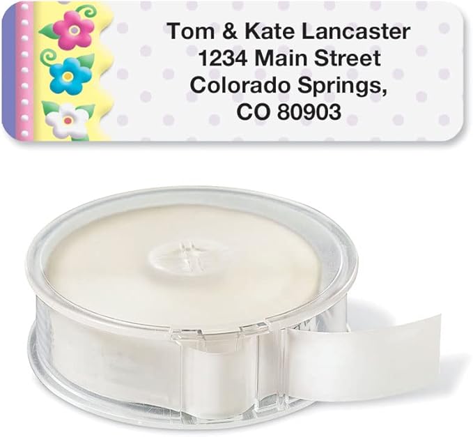 Colorful Images Frosting Flowers Rolled Personalized Return Address Mailing Labels with Dispenser, Customize with Name & Shipping Address, 250 ¾” x 2½” Self Adhesive, Easy Peel Label Roll