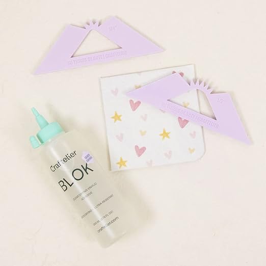 Craftelier - Set of 2 Squares for Rounded Corners Binding | Perfect Tool for Binding Planners, Binders or Albums | Two Sizes 1/4“ and 1/2” - Color Purple