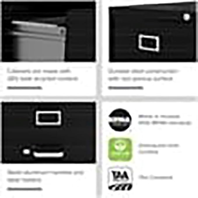 UrbanPro 3 Drawers 40.19" Vertical Black Metal Filing Cabinet Lockable Pre-Assembled Stationary Letter Size for Home, Office