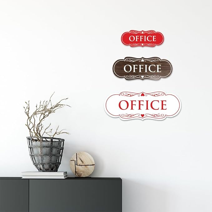 All Quality Designer Office Sign | Easy Installation - Red - Medium (1 Pack)