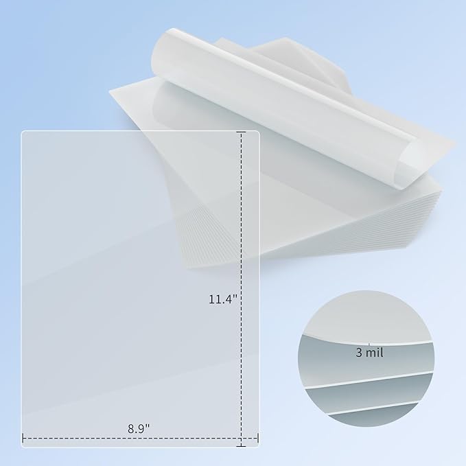 BESTEASY 3 Mil Laminating Sheets, 9" x 11.5" Clear Thermal Laminating Pouches, Plastic Paper for Sealed Letter Size 8.5" x 11", Round Corner 100 Packs