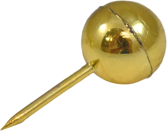 JAM PAPER Colorful Push Pins - Round Head Map Thumb Tacks - Gold Pushpins - 2 Packs of 100