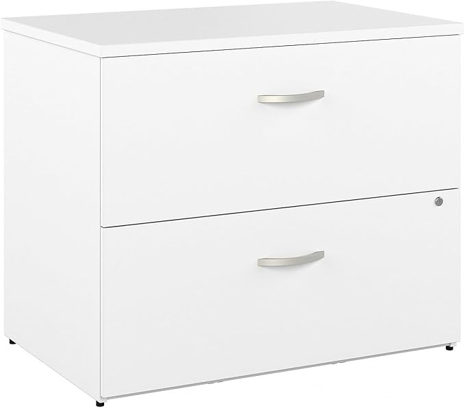 Bush Business Furniture Hybrid 2 Drawer Lateral File Cabinet-Assembled, White