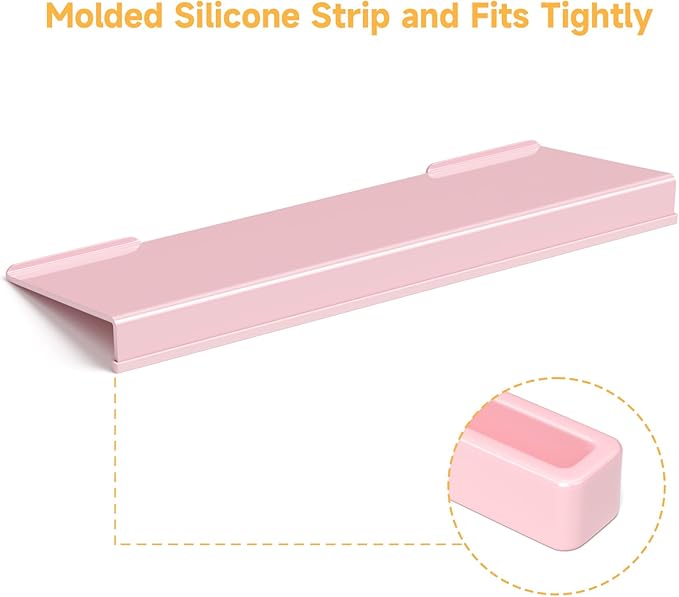 Ergonomic Computer Keyboard Stand - 17 Inch Pink Acrylic Keyboard Riser for Desk Tilted Keyboard Holder Tray with Non-Slip Strip for Home Office Easy Typing & Working