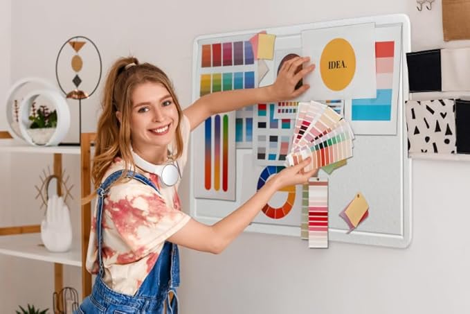 Large Bulletin Board - Foldable 36x48 Inches Cork Board Alternative with 20 Push Pins, 3' x 4' Self-Adhesive Felt Bulletin Board for Wall, Home Office Classroom Decor