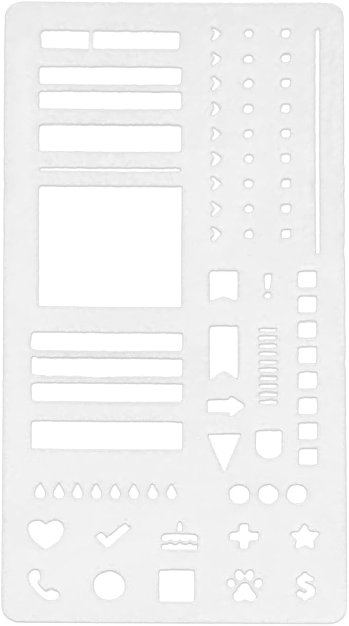 Calendar Stencils for Planners, Flexible Record Template, Scrapbook Drawing Ruler, Reusable Planner Stencil, Journaling Accessories for Lettering Banners Habit Tracker Stamps Bookmark