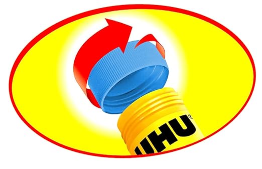 UHU Colored Glue Stick, 0.74oz Blue, rubs on Blue & Dries Clear, Washable, Solvent Free, Screw on Cap, Pack of 12, 9U 99602