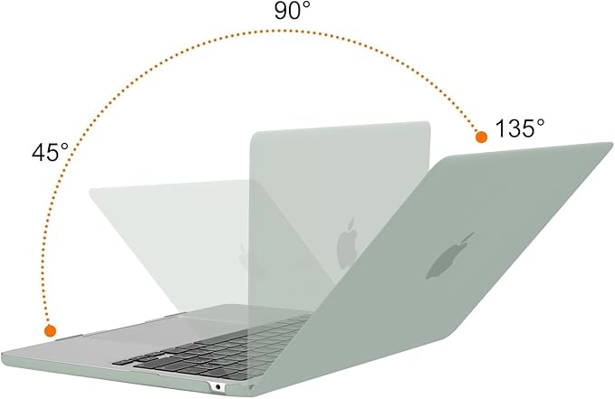 MOSISO Compatible with MacBook Air 13 inch Case 2025 2024 2023 2022 M4 A3240 M3 A3113 M2 A2681, Plastic Hard Shell&Keyboard Cover&Screen Film&Type C for MacBook Air 13.6 inch Case, Antique Green