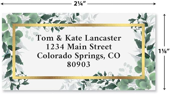 Colorful Images Lux Florals Foil Return Address Mailing Labels, Personalize with Name & Address, Set of 144 Self Adhesive, Easy Peel Flat Label Sheets, Large, 1 Design
