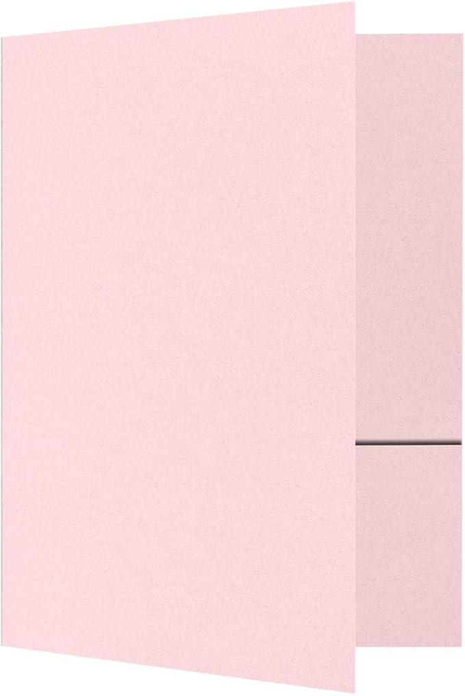 LUXPaper 9" x 12" Presentation Folders | Two Pocket | Candy Pink | 100lb. Cover | 25 Qty