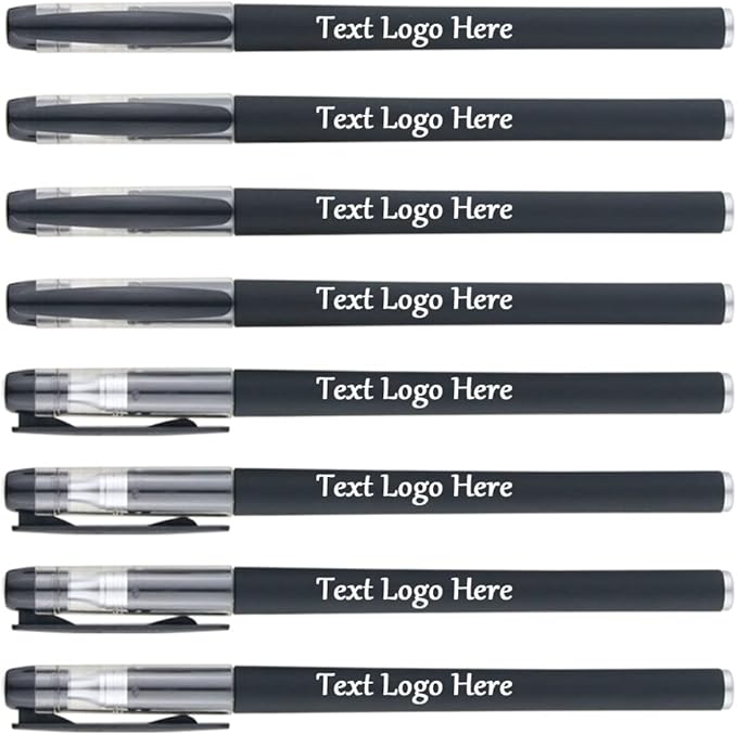 Personalized Pens with Name Words Logo Icon Engraved Custom Gel Pen for Business School Office Bank 100 Pcs