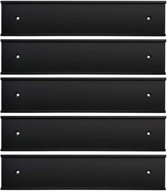 Nameplate Holder Wall or Door 5Pack (Black, 2“ × 10”)