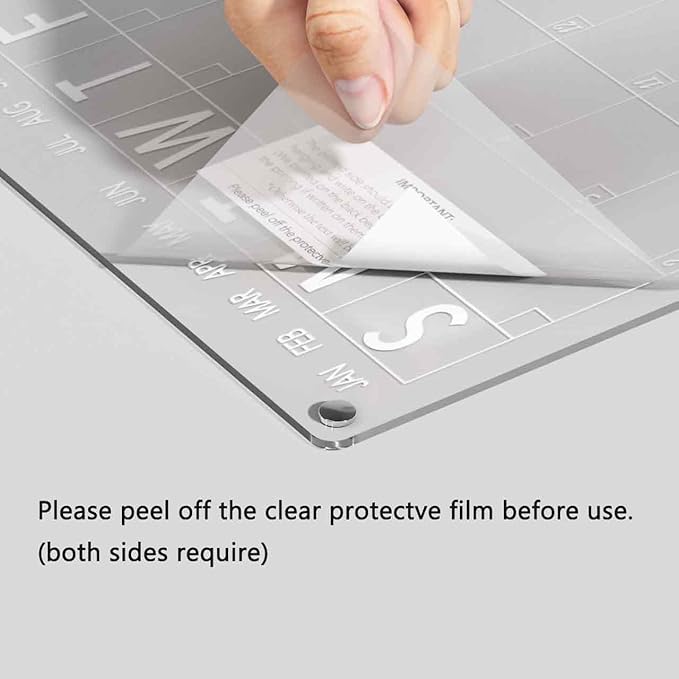 Acrylic Magnetic Dry Erase Board Calendar for Fridge, Clear Monthly Planner Whiteboard for Refrigerator, w/ 8 Colors Markers, 15"x11"