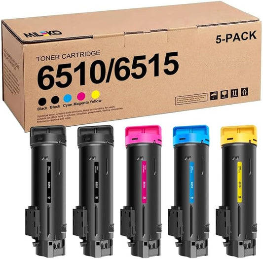 Phaser 6510 Toner Workcentre 6515 Toner Replacement for Xerox Workcentre 6515 Toner Phaser 6510 Toner Cartridge Compatible with Xerox Phaser 6510dni 6510n Workcenter 6515dni 6515dn（5 Pack）