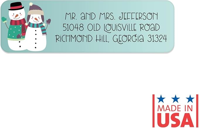 Whimsical Christmas Rolled Address Labels / 500 Personalized Return Address Labels/Designer Address Stickers in Elegant Plastic Dispenser