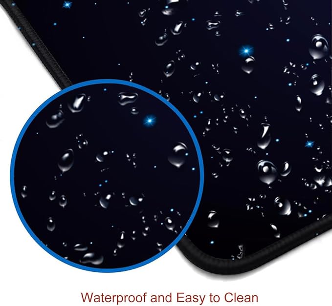 Large Gaming Mouse Pad with Stitched Edges, Desk Pad Extended Keyboard Mat, Non-Slip Rubber Base Mousepads for Laptop, Office, Home, 31.5X11.8 inch Galaxy World Map