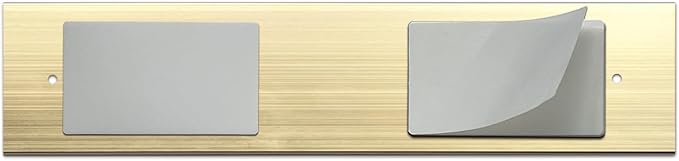 10 Pack 2” x 10” Aluminum Name Plate Holders for Door or Wall, Office Wall Mount Name Plate Holder with Textured Design and Double Sided Tape, for Office, Business, Meeting Room (Gold)