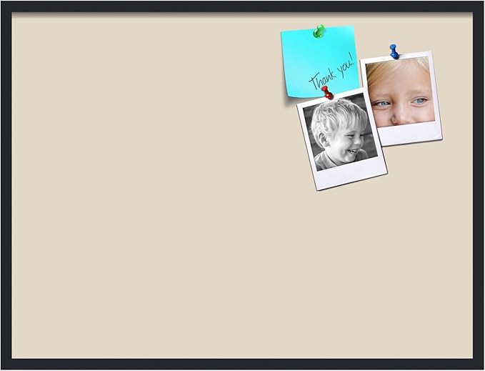 PinPix 40x30 Inch Cork Bulletin Board. This Decorative Framed Pin Board Comes with Desert Pastel Design and a Satin Black Frame. Ideal for Home Office Decor or Message Board (PinPix-1815)