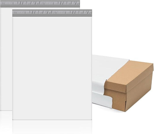 Fuxury 25 Pcs Poly Mailers 17.7 x 22", XL Shipping Bags for Clothing, Strong Adhesive Shipping Mailing Envelopes,Large Self-Sealing Polymailer for Small Business White #10