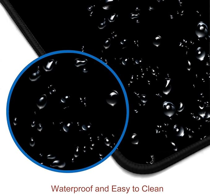 Black Large Gaming Mouse Pad with Stitched Edges, Desk Pad Extended Keyboard Mat, Non-Slip Rubber Base Mousepads for Laptop, Office, Home, 31.5X11.8 inch