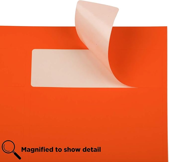 JAM PAPER Shipping Address Labels - Rectangular - 1 1/3 x 4 - Neon Deep Red/Orange - 126/pack