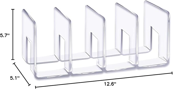LUGUNU Clear Acrylic Purse Organizer - 4-Section Divider for Handbag Closet Storage - Durable Rack for Purses, Clutches More (Set of 2)