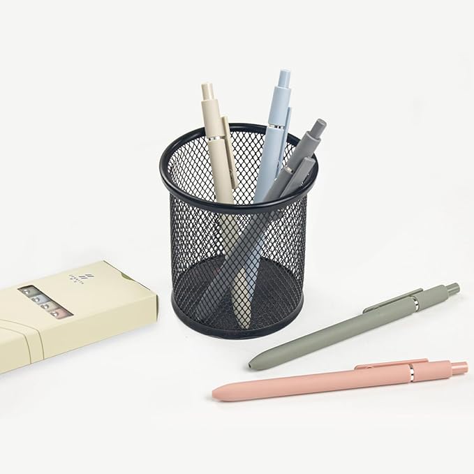 ELANE 5 Pcs 0.5mm Pens Quick Dry Black Ink Colorful Gel Pens Fine Point Smooth Writing Pens for Journaling Gifts for Doctor Nurse Teacher Students(morandi)