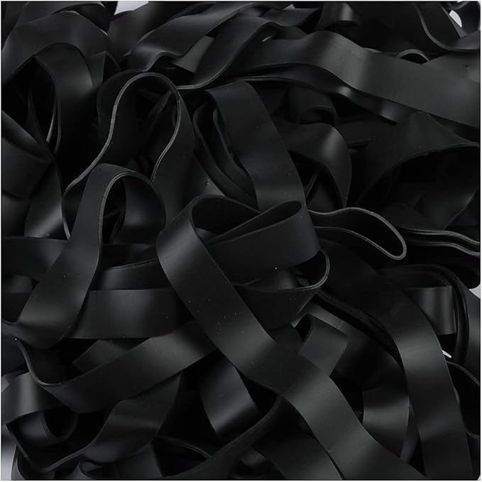 JAM PAPER Durable Rubber Bands - Size 107 - Black Multi-Purpose Rubberbands - 50/Pack