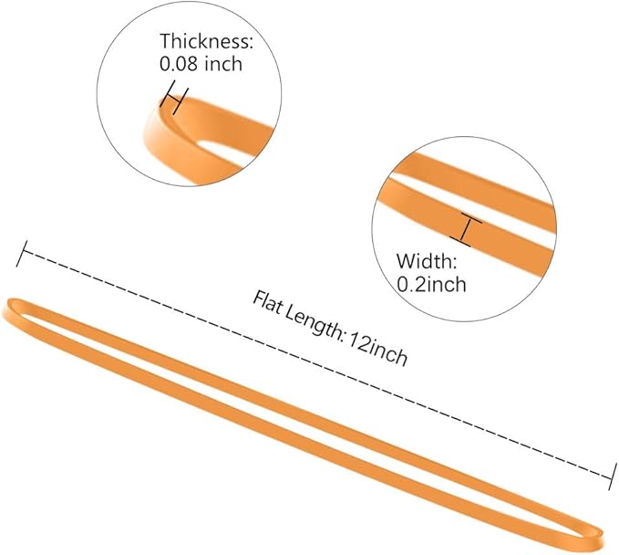 Coopay 12 Inches Extra Large Rubber Bands, 30 Pieces Heavy Duty Trash Can Band Bulk, Strong Elastic Bands for Office Supply School Home, Garbage Cans, File Folders (Yellow)