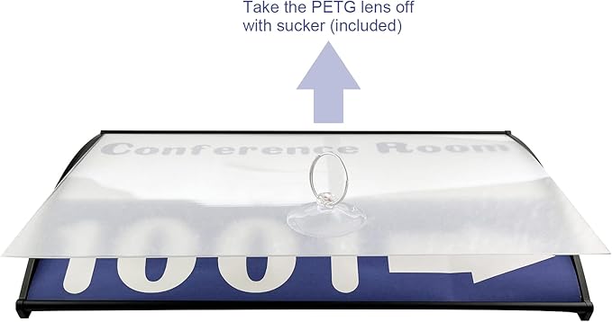 Office Sign Holder for Door - Curved Mount Name Plate Holder Frame Display 10 x 6 Inches Sturdy Aluminum with Adhesive Tape , Plastic Film Included