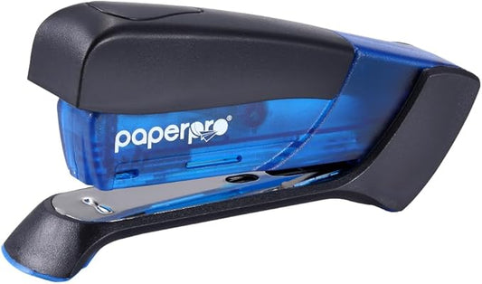 PaperPro Compact Classic Desktop Stapler, 15 Sheet Capacity, No Effort, One Finger, 80% Easier Stapling, Blue