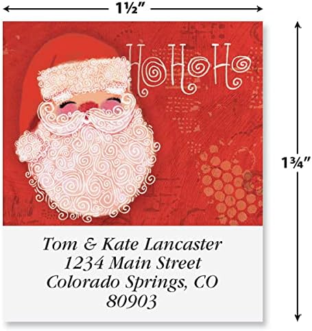 Swirly Twirly Christmas Personalized Return Address Labels — 4 Designs, Set of 144, Square, Self-Adhesive, Flat-Sheet Labels, by Colorful Images