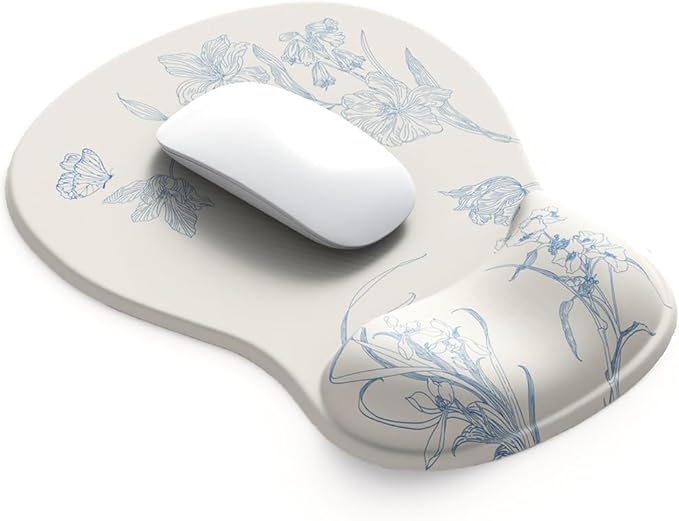 ErgoComfort Gel Wrist Rest Mouse Pad-Ergonomic Office Mousepad with Wrist Support-Non-Slip, Design Desk Accessories Mat for Home&Game Decor (08FloraBliss)
