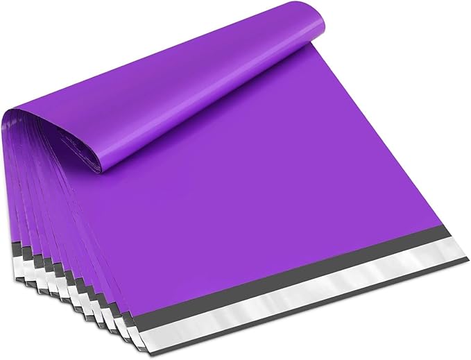 UCGOU Poly Mailers 14.5x19 Inch Purple 200 Pack Large Shipping Bags #7 Strong Thick Mailing Envelopes Self Sealing Adhesive Waterproof and Tear Proof Boutique Packaging Postal for Clothing