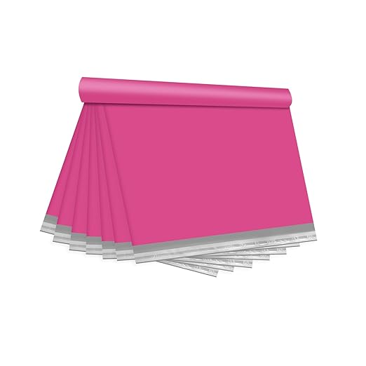 KKBESTPACK Poly Mailer Envelopes Shipping Bags Self Adhesive Waterproof Bags (Pink) (B125), 12 x 15.5 / 100pc