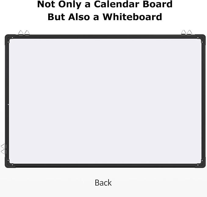 EAONE 36x24 in Double Side Whiteboard Calendar & Cork Board Combo for Wall, 3 in 1 Magnetic Dry Erase Whiteboard Monthly Calendar and Bulletin Board with Aluminum Frame for Home Office Kitchen