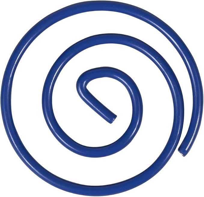 JAM PAPER Circular Paper Clips - Round Paperclips - Dark Blue - 50/Pack