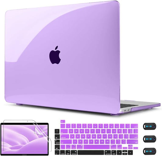 CISSOOK Cover for MacBook Pro 13 Inch Case Purple 2025-2020 Release A2251 A2289 A2338 with Touch Bar, Plastic Hard Shell Case with Keyboard Cover for Pro 13 M1 M2 - Purple
