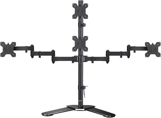 Suptek Quad LED LCD Monitor Stand up Free-Standing Desk Stand Extra Tall 31.5" Pole Heavy Duty Fully Adjustable Mount for 4 (3+1) / Four Screens up to 27 inch (ML6864)