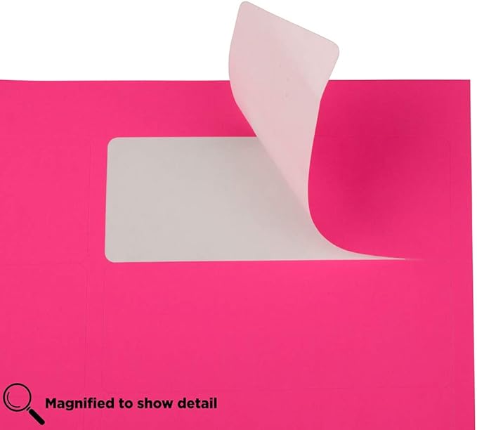 JAM PAPER Return Address Labels - Standard Mailing - 1 x 2 5/8 - Neon Pink - 120 Shipping Labels/Pack