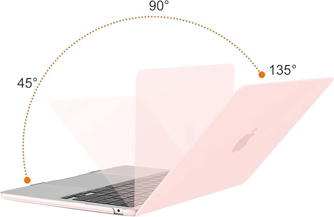 MOSISO Compatible with MacBook Air 13 inch Case 2025 2024 2023 2022 M4 A3240 M3 A3113 M2 A2681, Plastic Hard Shell&Keyboard Cover&Screen Film&Type C for MacBook Air 13.6 inch Case, Chalk Pink