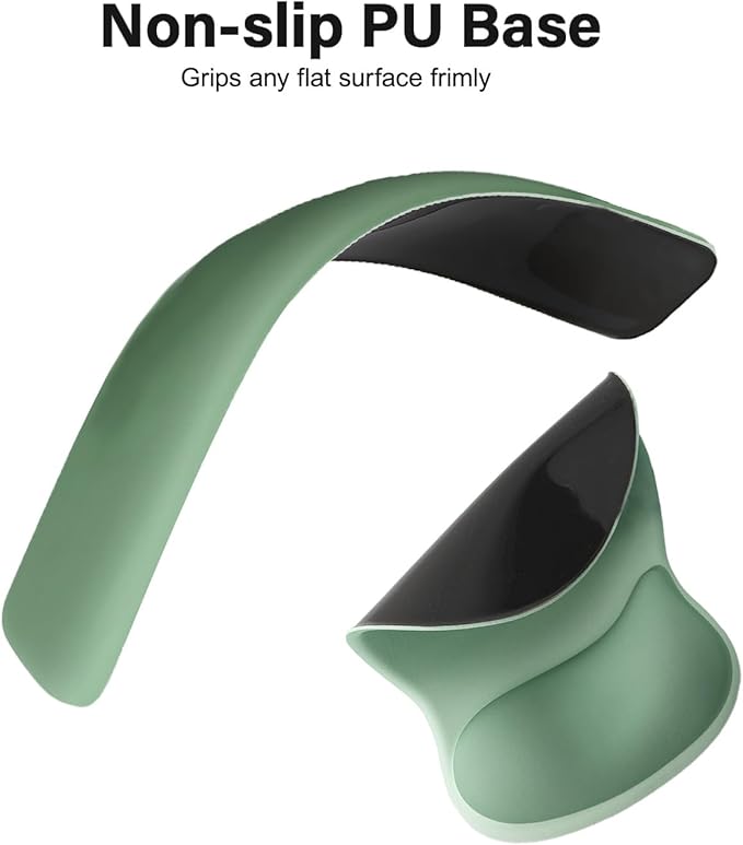 MOSISO Wrist Rest Support for Mouse Pad&Keyboard Set, Ergonomic Mousepad with Concave Curved Memory Foam, Non-Slip Base Pain Relief Comfortable Rectangular Easy Typing Pad for Home/Office, Green