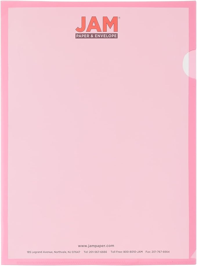 JAM PAPER Plastic Sleeves - Letter Size - 9 x 11 1/2 - Red Project Pockets - 12 Page Protectors/Pack