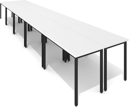 Bonzy Home Conference Tables 20ft Office Computer Desk for Meeting Room Study Writing Printer Podcast Table for 24 People Modern White 10PCS 236.2"x47.2"x29.5"
