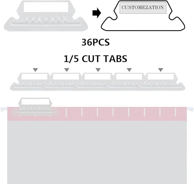 50pcs MagDurnus Hanging File Folders, Pastel Color Design,Letter Size with 1/5 Adjustable Cut Tabs, Assorted 12 Styles,Decorative,Drawer,Desk and Cabinet Use