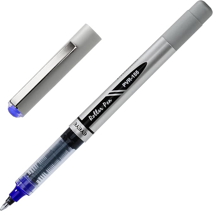 EYEYE Rollerball Pens Blue Bold Point, 8 Pack Liquid Ink Pen 1.0mm Quick Dry, Blue Ink Pens Fine Point Smooth Writing Pen for Journaling, Note Taking, Office, School Supplies