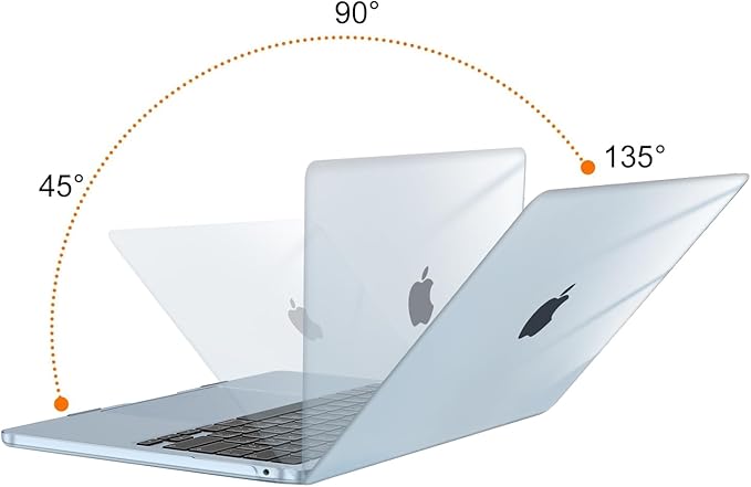 MOSISO Compatible with MacBook Air 13 inch Case 2025 2024 2023 2022 M4 A3240 M3 A3113 M2 A2681, Plastic Hard Shell&Keyboard Cover&Screen Film&Type C for MacBook Air 13.6 inch Case, Crystal Sky Blue